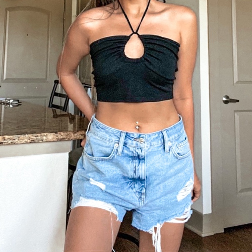 FINAL PRICE⚡️ Black Drawstring Cropped Top